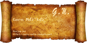 Gern Máté névjegykártya